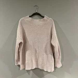 Aerie oversized cream knit sweater- size medium, fits like a large
